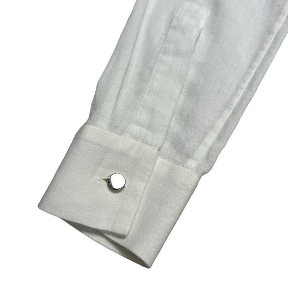 Jeffrey Dodd Long Sleeve Sheer Button Down Shirt SIZE 38 US 4 White Blouse FLAW - Picture 13 of 15